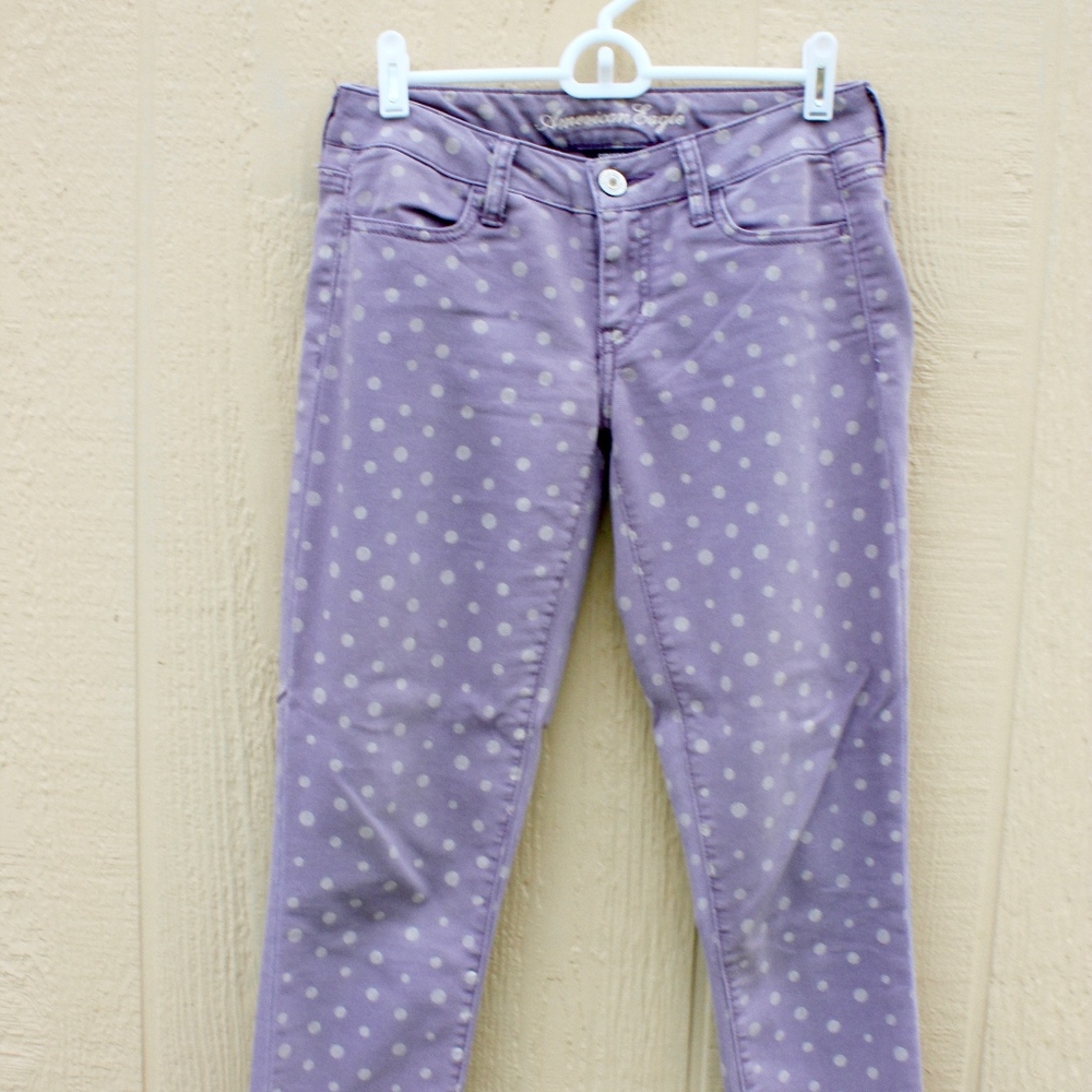 Polka dot crop jeans
